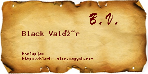 Black Valér névjegykártya
